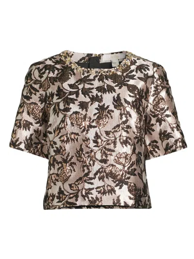 Lilly Pulitzer Women's Folie Beaded Tweed Cropped Top In Multi