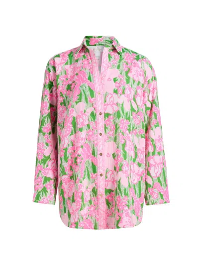 Lilly Pulitzer Women's Kwitney Floral Cover-up Shirt In Pink