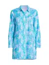LILLY PULITZER WOMEN'S LAGOON LINEN COVER-UP SHIRT