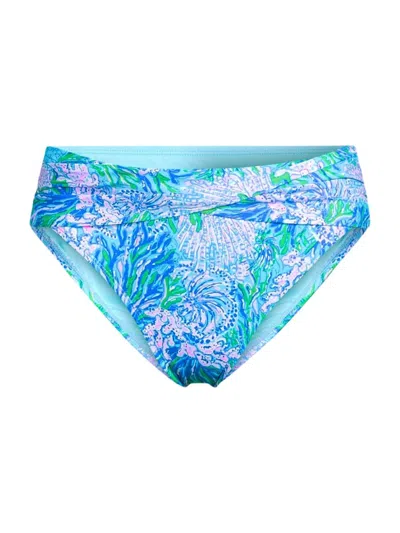 Lilly Pulitzer Women's Lagoon Twisted Hipster Bikini Bottom In Las Olas Aqua