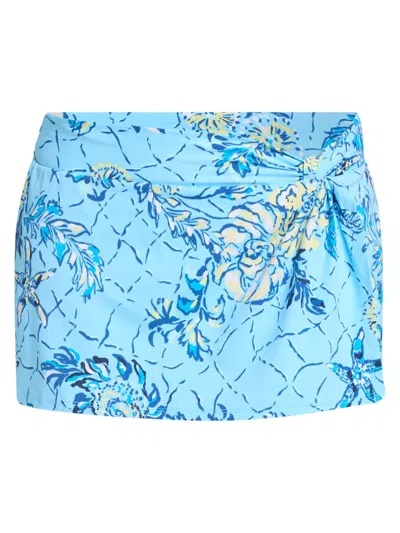 Lilly Pulitzer Women's Shirey Floral Skirted Swim Bottom In Blue