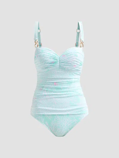 Lilly Pulitzer Women's Solaria Printed Chainlink One-piece Swimsuit In Green