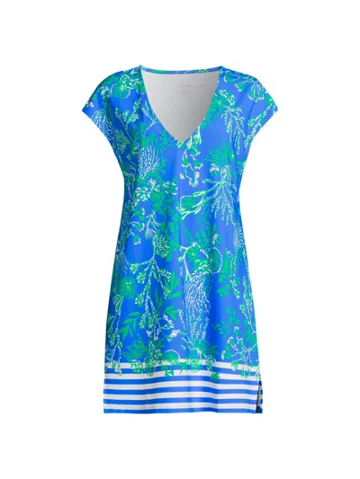 LILLY PULITZER WOMEN'S TALLI BOTANICAL REEF V-NECK COVER-UP