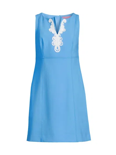 Lilly Pulitzer Women's Trini Embroidered Sleeveless Minidress In Lunar Blue