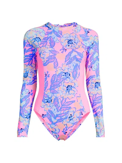 Lilly Pulitzer Women's Wynton Rashguard One-piece Swimsuit In Multi