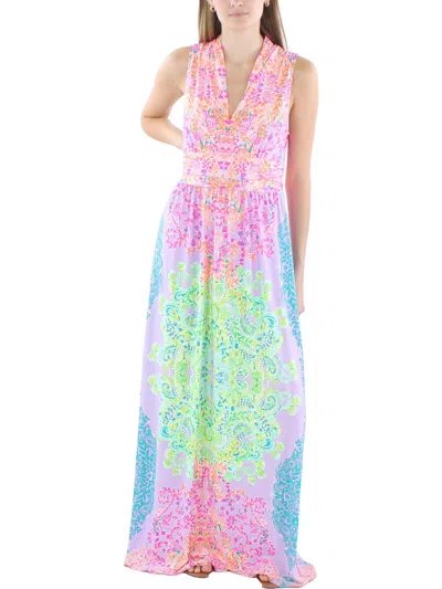 Lilly Pulitzer Womens Printed Rayon Maxi Dress In Multi