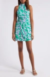 Lilly Pulitzer Wyota Skirted Romper In Brazilian Green Salty Sandbar
