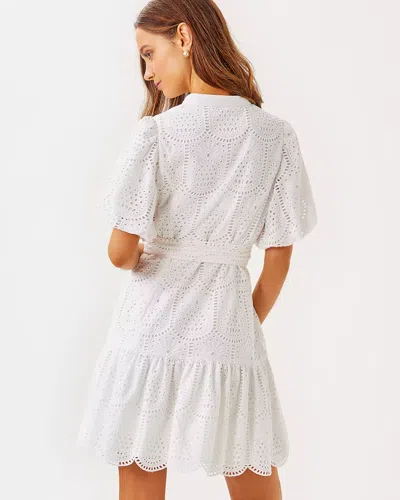 Lilly Pulitzer Xylia Dress In Resort White Pineapple Tile Eyelet