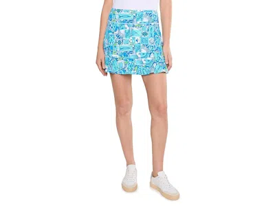 Lilly Pulitzer Zadora High-rise Skort Up Women's Skort Mint Condition Harlillyquin: Lg One Size In Blue