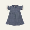 Lilly + Sid Organic Cotton Check Print Dress In Animal Print