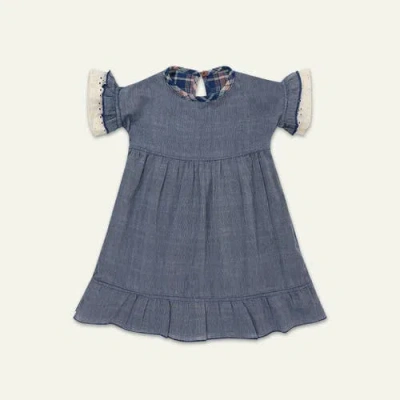 Lilly + Sid Kids'  Organic Cotton Check Print Dress In Animal Print