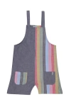 Lilly + Sid Organic Cotton Rainbow Stripe Print Jumpsuit In Multi