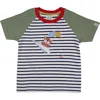 Lilly + Sid Organic Cotton Sid On Plane Applique T-shirt In Multi