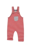 Lilly + Sid Organic Cotton Stripe Print Dungarees Jumpsuit In Animal Print