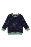 Lilly + Sid Organic Cotton Weather Print Sweatshirt In Blue