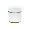 Lilola Home 19.5" Round White Side Table With Glass Top And Led Lights In White