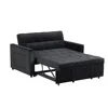 Lilola Home 53.5"w Black Velvet Convertible Sleeper Loveseat With Tufting In Black