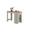 Lilola Home Alonzo Light Gray Small Space Counter Height Dining Table With Cabinet And Drawer Storage
