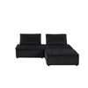 Lilola Home Anna Black Velvet 3 Pc Sectional Sofa Ottoman In Black