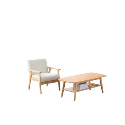 Lilola Home Bahamas Coffee Table And Beige Chair Set