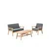 Lilola Home Bahamas Coffee Table Loveseat Chair Set In Gray