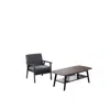 Lilola Home Bahamas Espresso Coffee Table And Chair Set In Gray