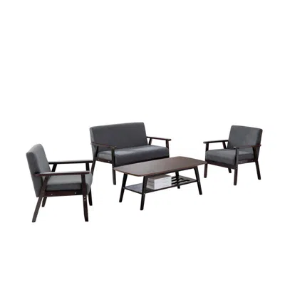Lilola Home Bahamas Espresso Coffee Table Loveseat And 2 Chair Set