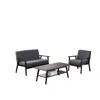 Lilola Home Bahamas Espresso Coffee Table Loveseat Chair Set In Black