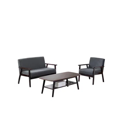 Lilola Home Bahamas Espresso Coffee Table Loveseat Chair Set