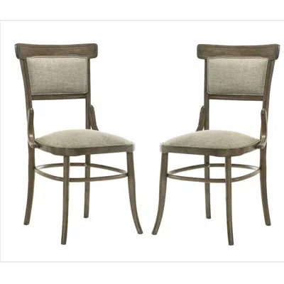 Lilola Home Bistro Set Of 2 Vintage Walnut 19" Wide Contemporary Fabric Dining Chair With Cushion