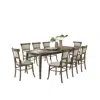 Lilola Home Bistro Vintage Walnut Dining Table With Extension Leaf And Off White Fabric Dining Chairs