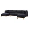 Lilola Home Black Sherpa 124" Wide Double Chaise U-shape Sectional Sofa In Black