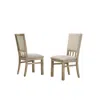 Lilola Home Brutus Set Of 2 Reclaimed Wheat 19" Wide Contemporary Fabric Dining Chair In Neutral