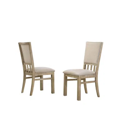 Lilola Home Brutus Set Of 2 Reclaimed Wheat 19" Wide Contemporary Fabric Dining Chair