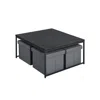 Lilola Home Caitlin Black Wood Grain 5 Piece Coffee Table Set In Black