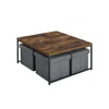 Lilola Home Caitlin Weathered Oak Wood Grain 5 Piece Coffee Table Set In Brown