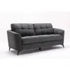 Lilola Home Callie Gray Velvet Fabric Sofa In Gray