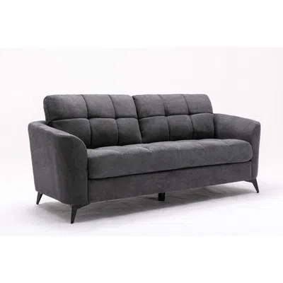 Lilola Home Callie Gray Velvet Fabric Sofa