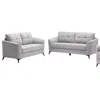 Lilola Home Callie Light Gray Velvet Fabric Sofa Loveseat Living Room Set In Gray