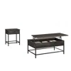 Lilola Home Cliff 2 Piece Brown Mdf Lift Top Coffee And End Table Set