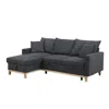 Lilola Home Colton Dark Gray Woven Reversible Sleeper Sectional Sofa With Storage Chaise