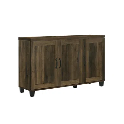 Lilola Home Corby 45"w Dark Dusty Oak Finish 3-door Shoe Cabinet In Brown