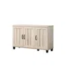 Lilola Home Corby Dusty Gray Oak Finish 3-door Shoe Cabinet In Neutral