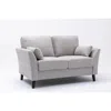 Lilola Home Damian Light Gray Velvet Fabric Loveseat In Gray