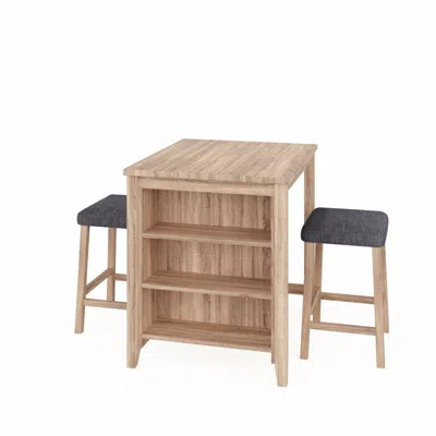 Lilola Home Dawson 36"w Oak Finish 3-pc Counter Height Table Set In Brown