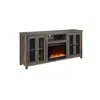 Lilola Home Ellington 70"w Gray Walnut Finish Fireplace Tv Stand Console With Heater