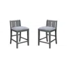 Lilola Home Graham Set Of 2 Gray Finish Upholstered Seat Counter Height Chair In Blue