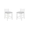 Lilola Home Graham Set Of 2 White Finish Upholstered Seat Counter Height Chair In White