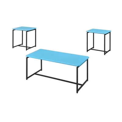 Lilola Home Gt 3 Piece Blue Carbon Fiber Wrap Coffee Table And End Table Set