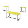 Lilola Home Gt 3 Piece Yellow Carbon Fiber Wrap Coffee Table And End Table Set